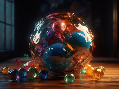 Composition with abstract geometric shapes and primitives Modern background created with technology photo