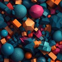 Colorful seamless geometric pattern created with technology photo