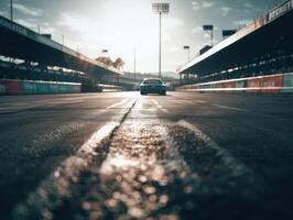 Race track Empty asphalt road concept Driving on an empty road Racing sports concept Created with technology photo