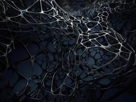 Dark black abstract background An abstract image featuring organic shapes and lines that intersect and overlap created with technology. photo