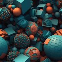 Colorful seamless geometric pattern created with technology photo