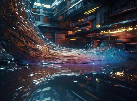 grande datos visualización ciberespacio creado con generativo ai tecnología foto