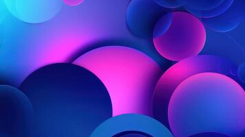 Composition with abstract geometric shapes circles with shadows and highlights Modern blue background created with technology photo