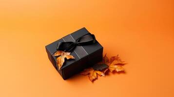 Autumn gift box. Illustration photo