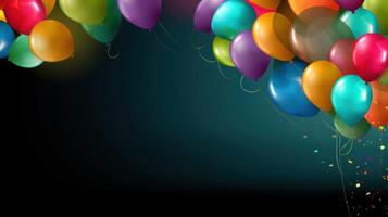 Birthday holiday background with balloons. Illustration photo