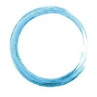 Blue watercolor round frame isolated on white background. Dynamic circle brush stroke. Vector illustration for stickers, banners, cards, advertisement