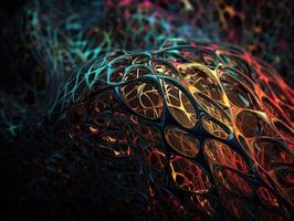 Fractal art background Abstract dynamic mesh structure Futurictic background Created with technology photo