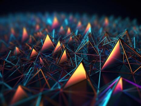 Futuristic abstract triangle geometric background created with technology photo