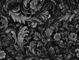 Seamless pattern Royal vintage Victorian Gothic background Rococo venzel and whorl created with technology. photo