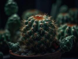 Miniature home flowers succulents and cactus in the garden Created with technology photo