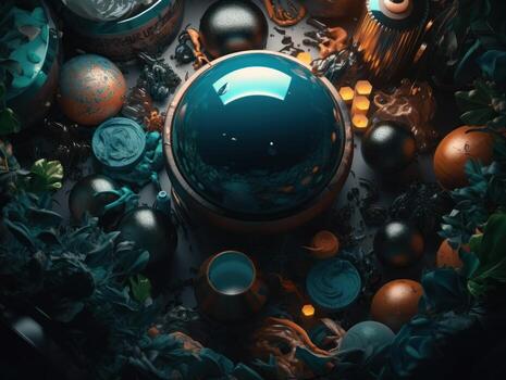 composición con resumen geométrico formas y primitivas moderno antecedentes creado con generativo ai tecnología foto