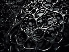 Dark black abstract background An abstract image featuring organic shapes and lines that intersect and overlap created with technology. photo