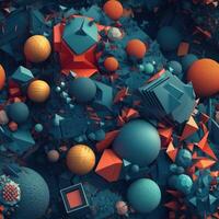 Colorful seamless geometric pattern created with technology photo