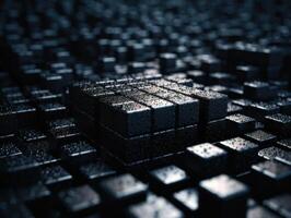 Futuristic cement cubes background Abstract geometric mosaic grid Square tiles pattern technology photo