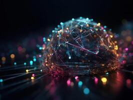 Global connection internet technology Futuristic network lines background Created with technology photo