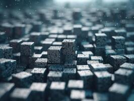 Futuristic cubes background Abstract geometric mosaic grid Square tiles pattern technology photo