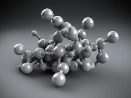 resumen molécula modelo en oscuro antecedentes creado con generativo ai tecnología. foto