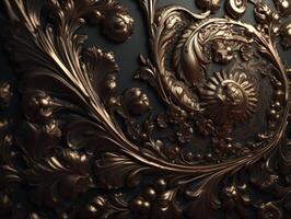 Royal vintage Victorian Gothic background Rococo venzel and whorl created with technology. photo