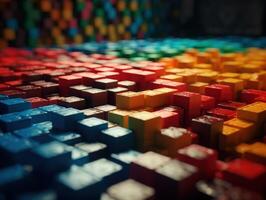 Futuristic plastic cubes background Abstract geometric mosaic grid Square tiles pattern technology photo
