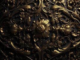 Royal vintage Victorian Gothic background Rococo venzel and whorl created with technology. photo