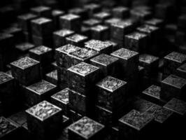 Futuristic cement cubes background Abstract geometric mosaic grid Square tiles pattern technology photo