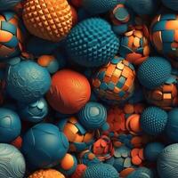 Colorful seamless geometric pattern created with technology photo