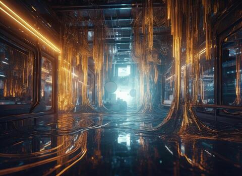 Big data visuliastion cyberspace created with technology photo