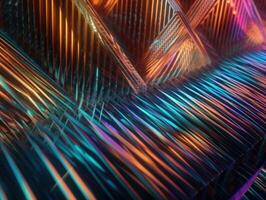 Neon lights diagonal lines on dark background Created with technology photo