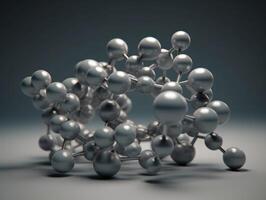 Abstract molecule model on dark background Created with technology. photo
