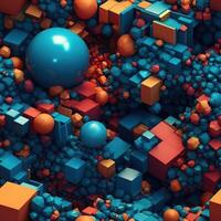 Colorful seamless geometric pattern created with technology photo