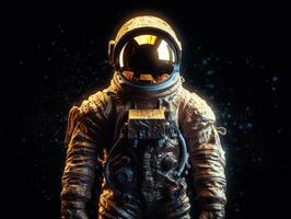 Astronaut in spacesuit against the background of the night sky Created with technology photo