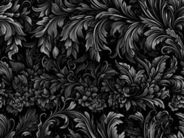 Seamless pattern Royal vintage Victorian Gothic background Rococo venzel and whorl created with technology. photo