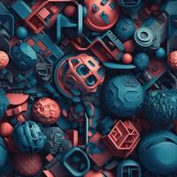 Colorful seamless geometric pattern created with technology photo