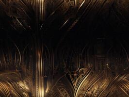 Dark black and gold Geometric grid background Modern dark abstract texture Created with technology. photo