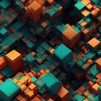 Colorful seamless geometric pattern created with technology photo