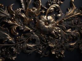 Royal vintage Victorian Gothic background Rococo venzel and whorl created with technology. photo