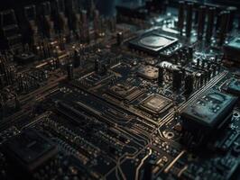 Technology circuit board pattern Motherboard industrial background Created with technology photo