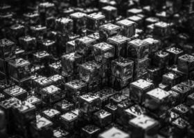 Futuristic cubes background Abstract geometric mosaic grid Square tiles pattern technology photo