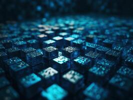 Futuristic cement cubes background Abstract geometric mosaic grid Square tiles pattern technology photo