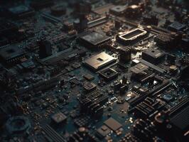 Technology circuit board pattern Motherboard industrial background Created with technology photo