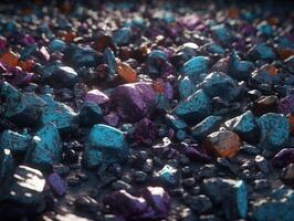 Translucent glass Stones and pebbles Abstract background with geometric shapes created with technology. photo