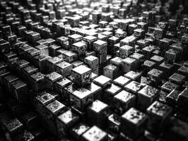 Futuristic cubes background Abstract geometric mosaic grid Square tiles pattern technology photo