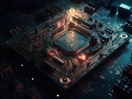 Technology circuit board pattern Motherboard industrial background Created with technology photo