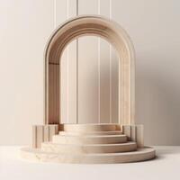 Minimalist background with podium for product presentation. Created with technology. photo