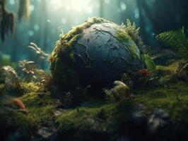 Green planet earth day nature protection concept Created with technology photo