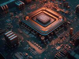 Technology circuit board pattern Motherboard industrial background Created with technology photo