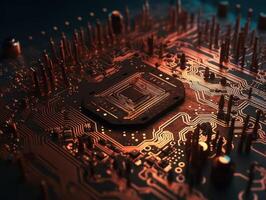 Technology circuit board pattern Motherboard industrial background Created with technology photo