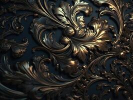 Royal vintage Victorian Gothic background Rococo venzel and whorl created with technology. photo