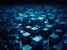 Futuristic cement cubes background Abstract geometric mosaic grid Square tiles pattern technology photo