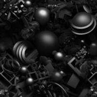 Dark black Geometric grid background created with technology photo